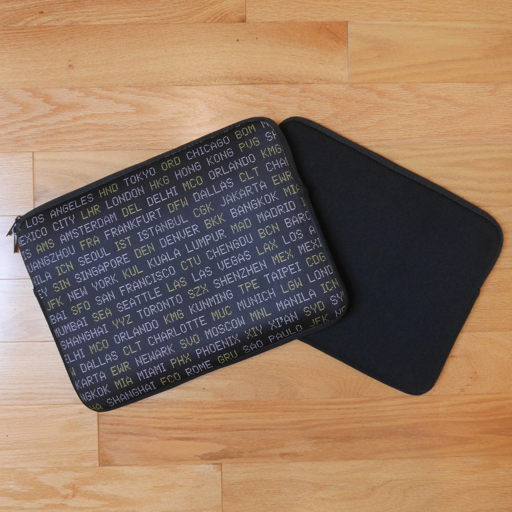 Aviation Gift Laptop Sleeve - Silver Grey • BCN Barcelona • YHM Designs - Image 06