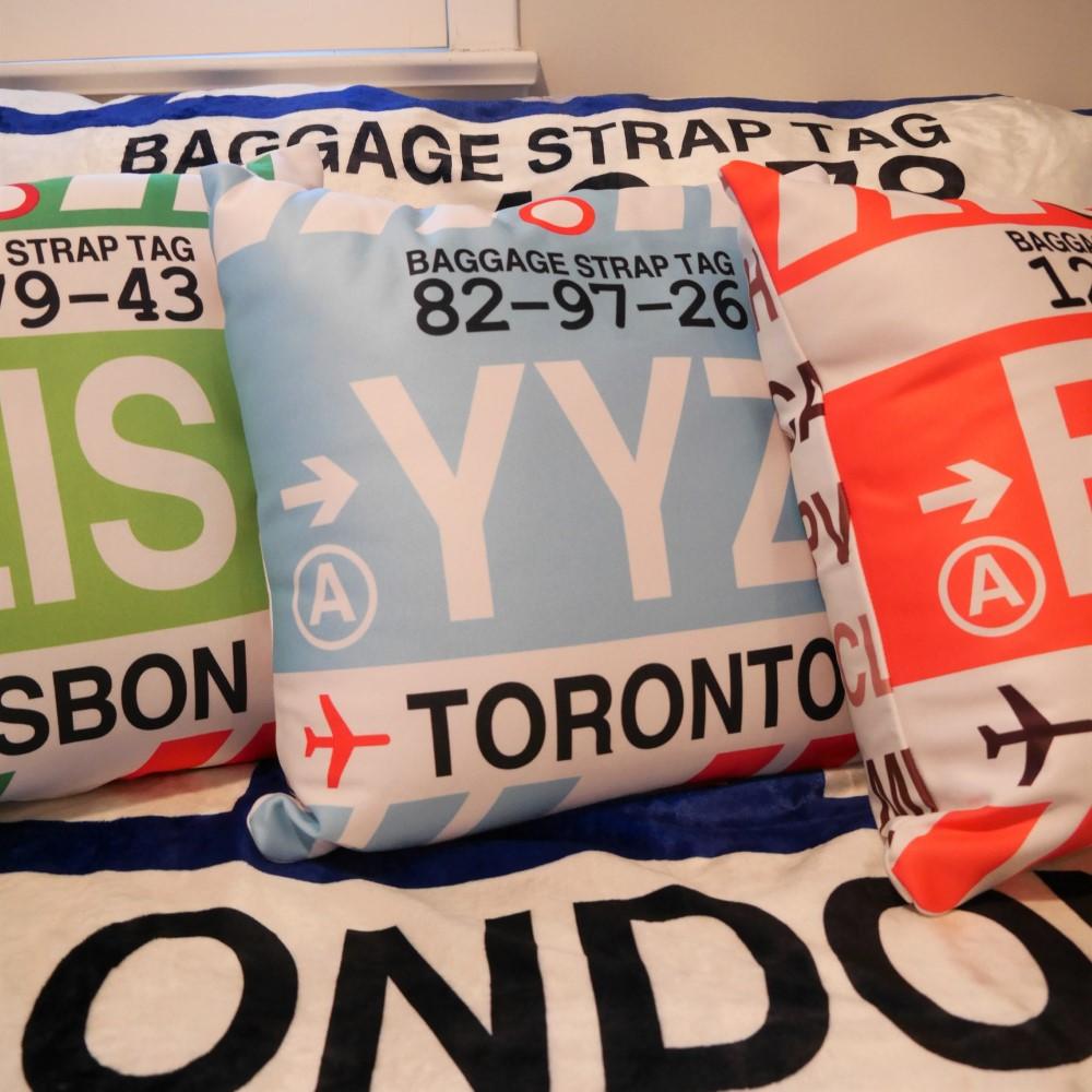 Travel Gift Throw PIllow • YKZ Toronto • YHM Designs - Image 03