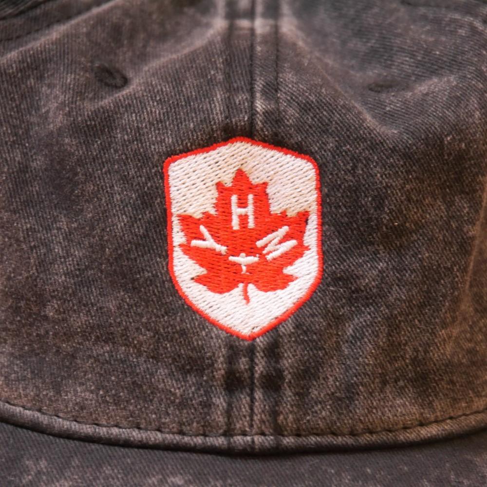 YVR Vancouver Kid's Baseball Cap • Maple Leaf Shield Design - Red & White • YHM Designs - Image 29