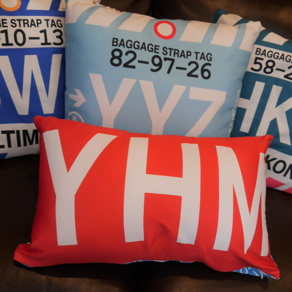 BRU Brussels Throw Pillow • Air Force Lettering & Red Buffalo Plaid • YHM Designs - Image 11