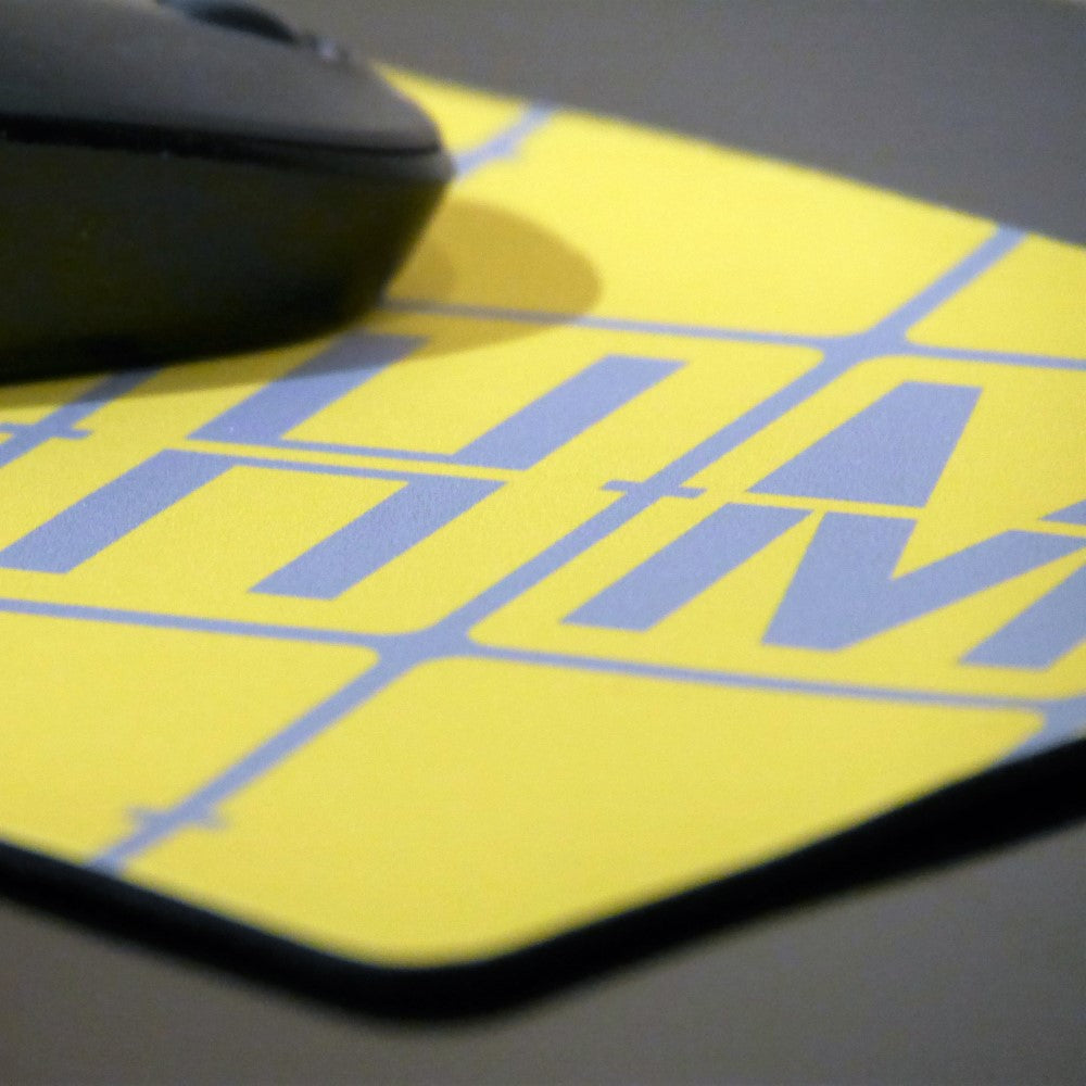 BNE Brisbane Mouse Pad • Black with Oval Car Sticker Design • YHM Designs - Image 06