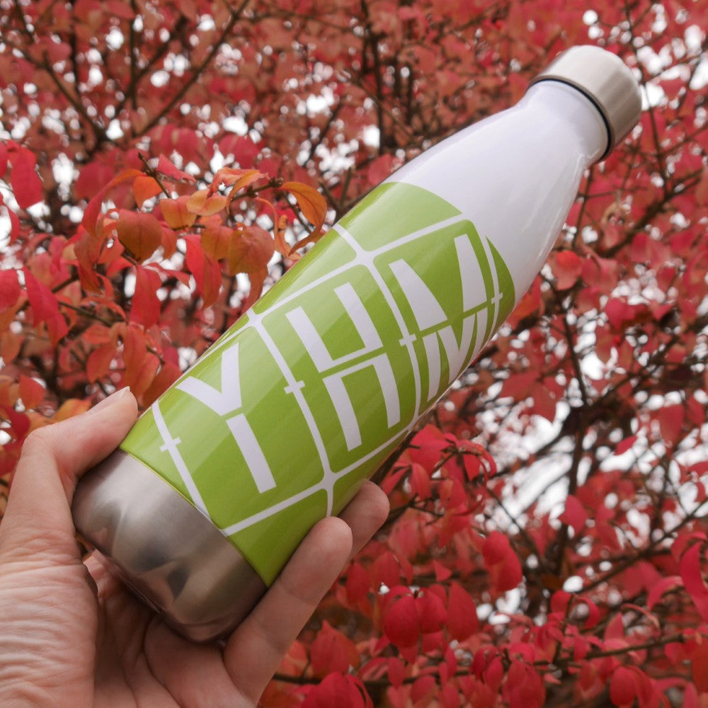 Unique Travel Gift Water Bottle - White Oval • PDX Portland • YHM Designs - Image 09