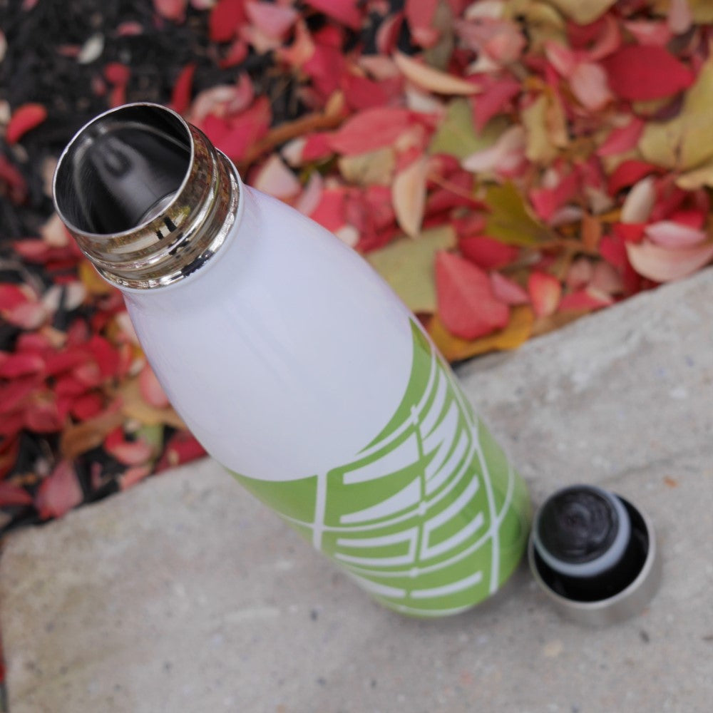 Unique Travel Gift Water Bottle - White Oval • AMS Amsterdam • YHM Designs - Image 11