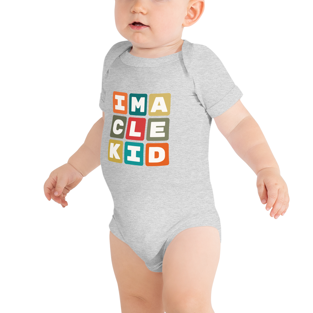 Baby Bodysuit - Colourful Blocks • CLE Cleveland • YHM Designs - Image 03