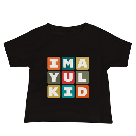 YUL Montreal Baby T-Shirt • Colourful Blocks Design • YHM Designs - Image 02