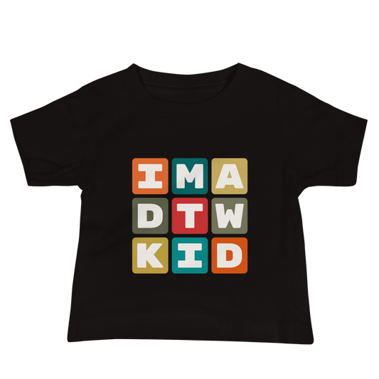 DTW Detroit Baby T-Shirt • Colourful Blocks Design • YHM Designs - Image 02