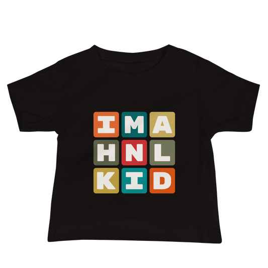 HNL Honolulu Baby T-Shirt • Colourful Blocks Design • YHM Designs - Image 02