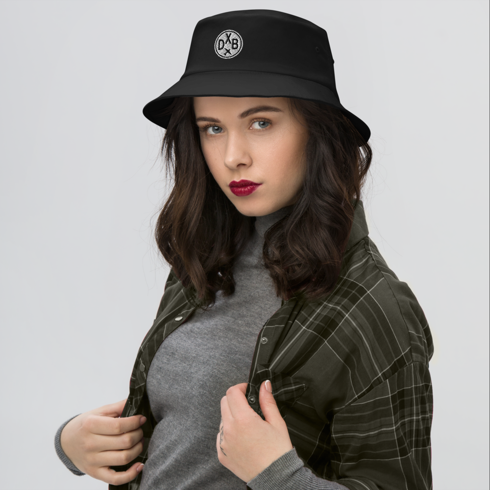 Roundel Bucket Hat - Black & White • DXB Dubai • YHM Designs - Image 04