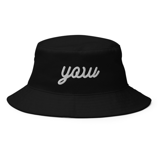 YOW Ottawa Bucket Hat • Vintage Script Lettering - White • YHM Designs - Image 01