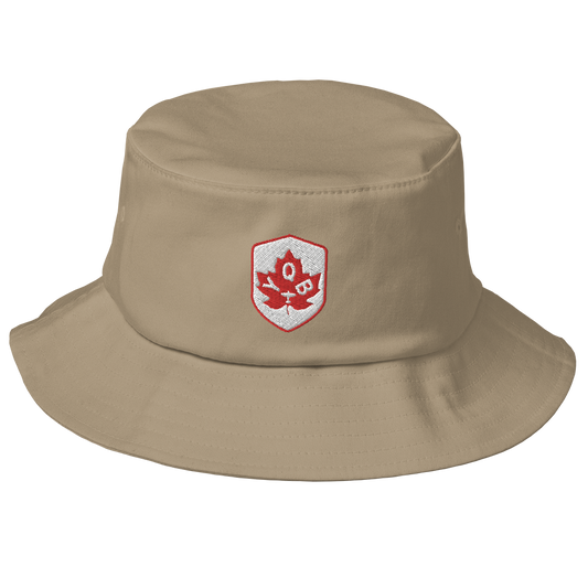 Maple Leaf Bucket Hat - Red/White • YQB Quebec City • YHM Designs - Image 01