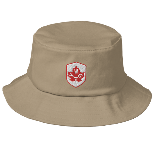 Maple Leaf Bucket Hat - Red/White • YWG Winnipeg • YHM Designs - Image 01