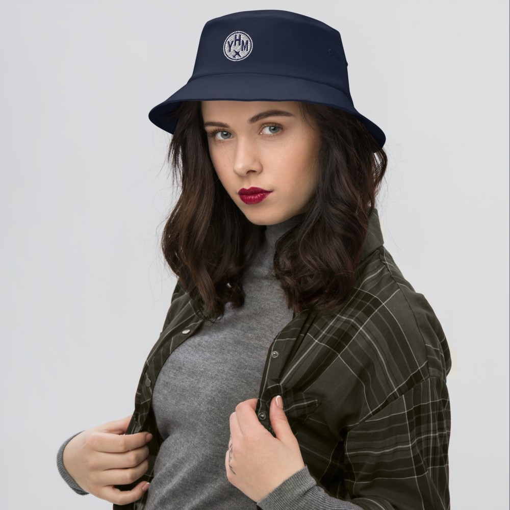 Roundel Bucket Hat - Navy Blue & White • YHM Hamilton • YHM Designs - Image 04