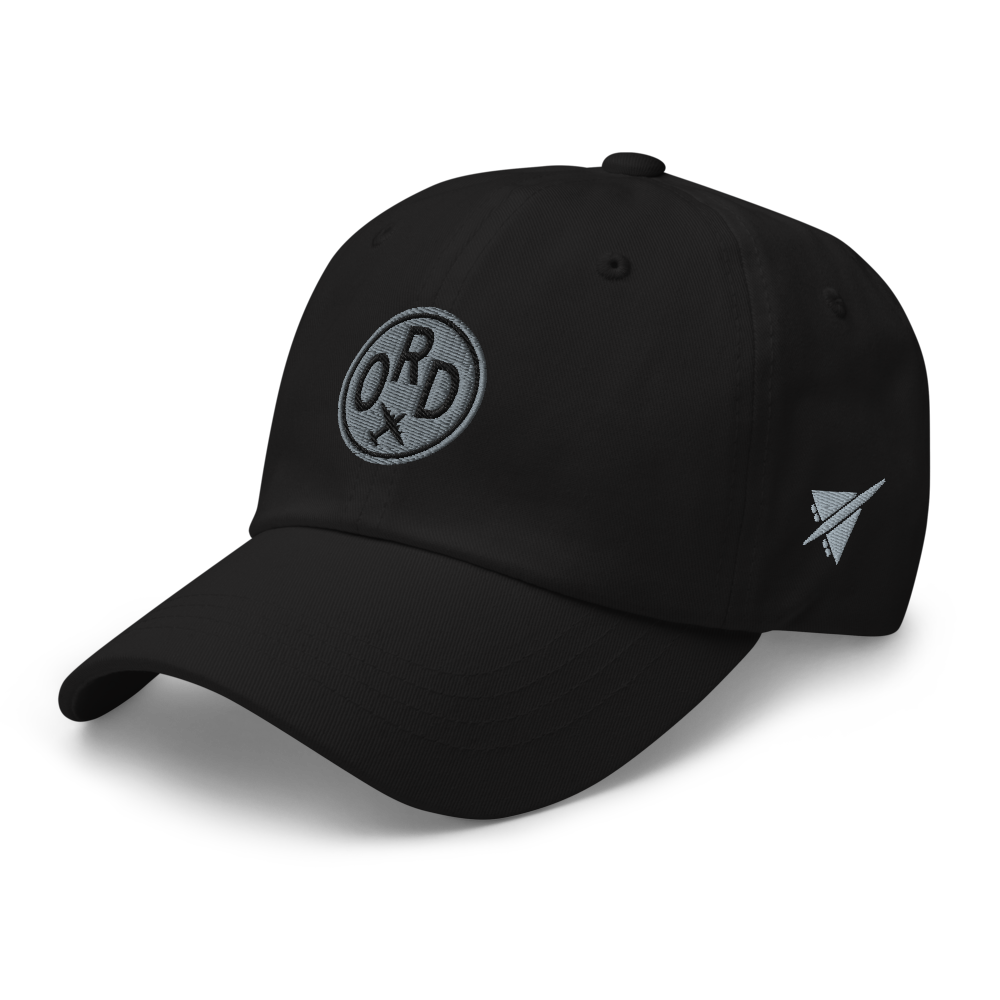 YHM Designs - ORD Chicago Airport Code Vintage Roundel Baseball Cap Dad Hat - Mockup 01