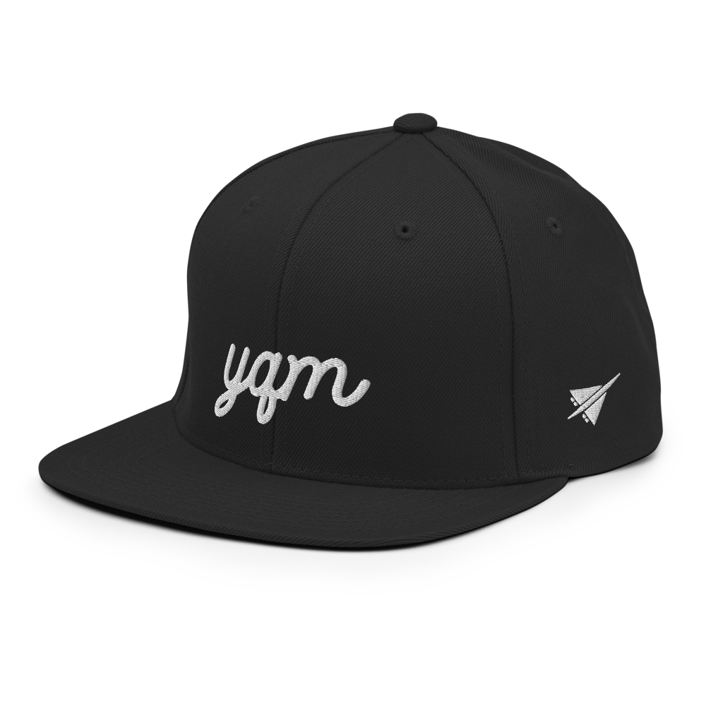 Vintage Script Snapback Hat • YQM Moncton • YHM Designs - Image 01