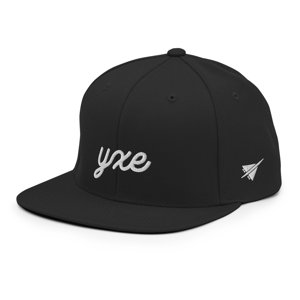 Vintage Script Snapback Hat • YXE Saskatoon • YHM Designs - Image 01