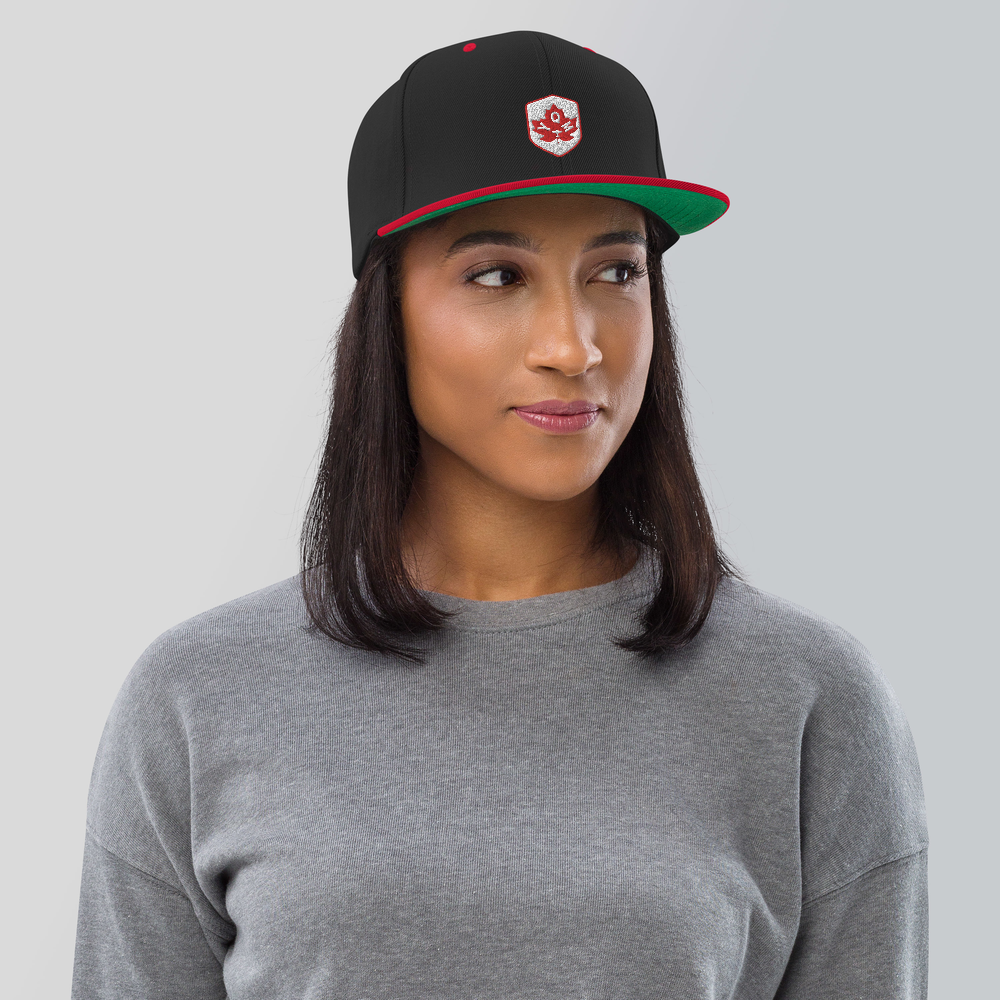 Maple Leaf Snapback Hat - Red/White • YQM Moncton • YHM Designs - Image 05