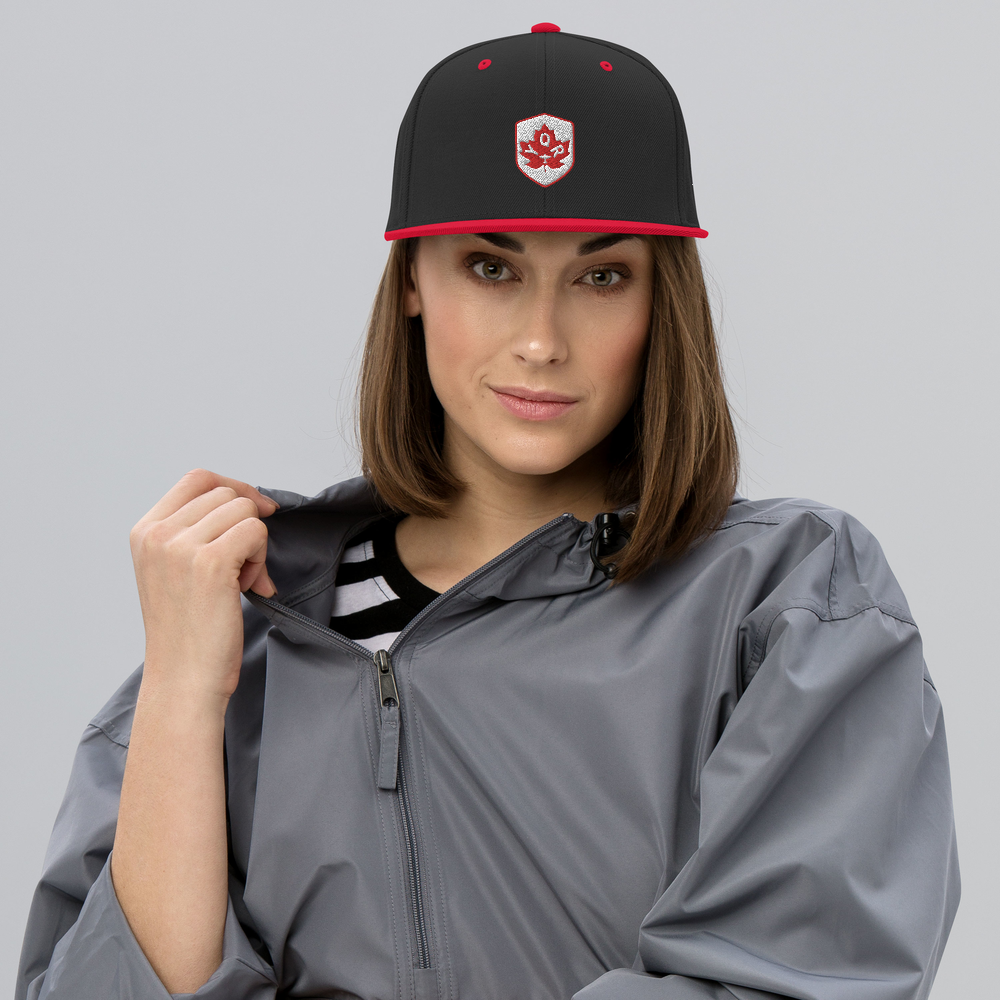 Maple Leaf Snapback Hat - Red/White • YQR Regina • YHM Designs - Image 03