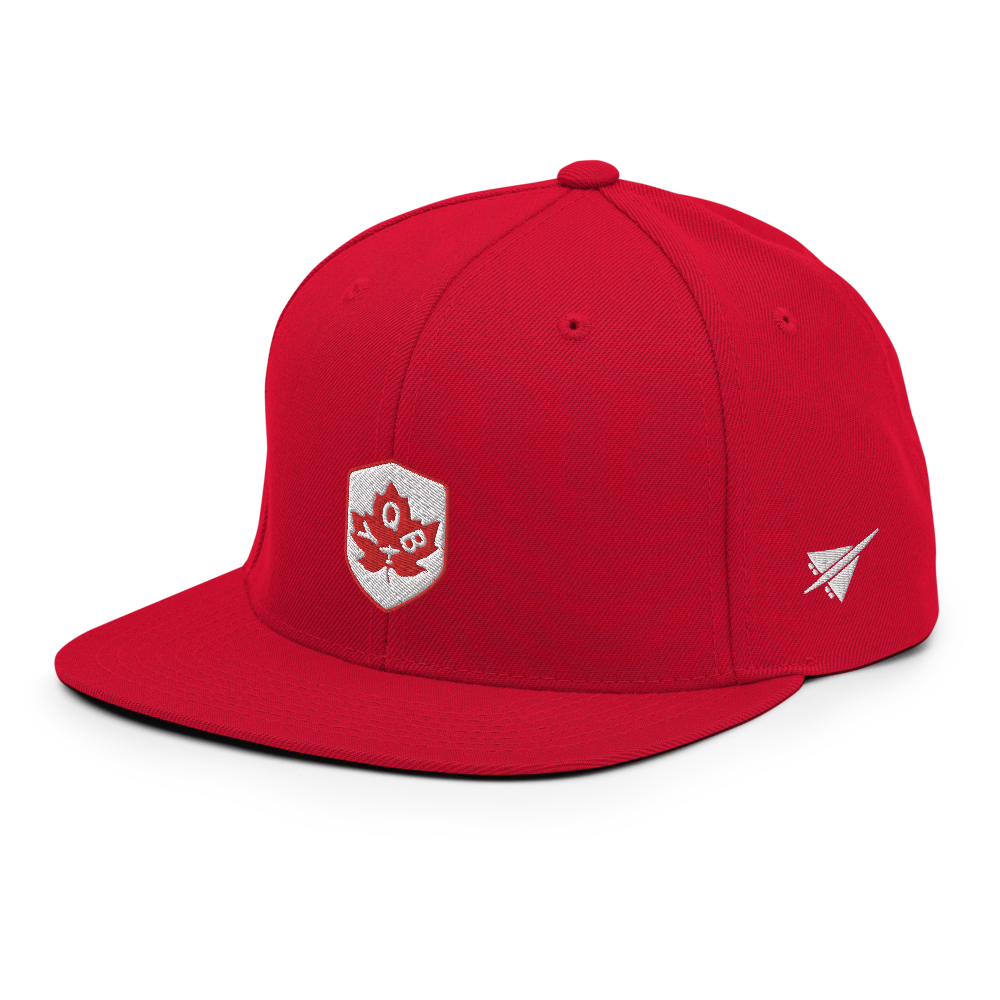Maple Leaf Snapback Hat - Red/White • YQB Quebec City • YHM Designs - Image 19