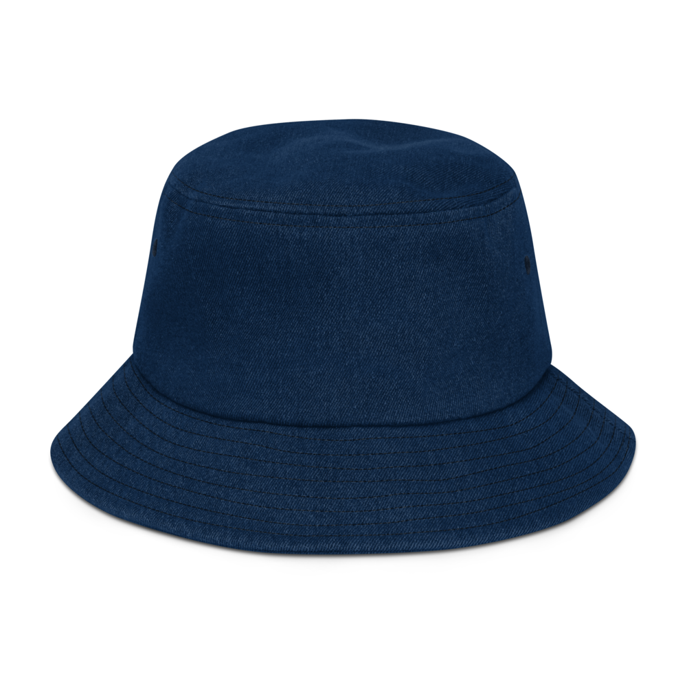 YHZ Halifax Denim Bucket Hat • Vintage Script Lettering - White • YHM Designs - Image 09