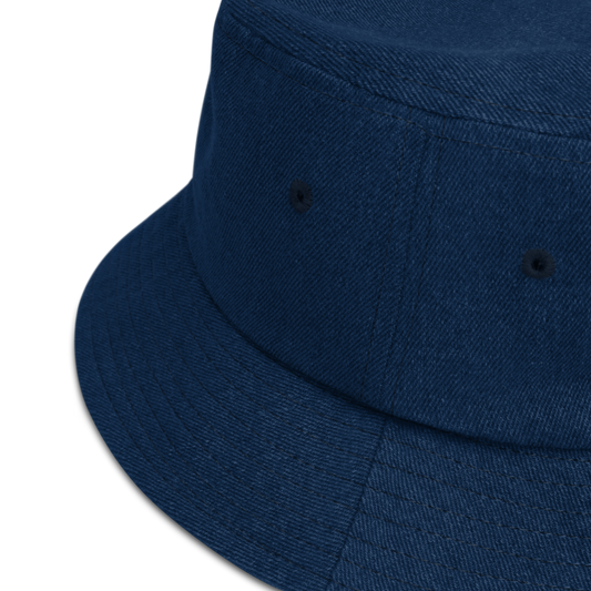 Vintage Script Denim Bucket Hat • YUL Montreal • YHM Designs - Image 02