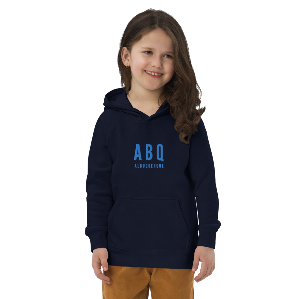 Kid's Sustainable Hoodie - Aqua Blue • ABQ Albuquerque • YHM Designs - Image 04