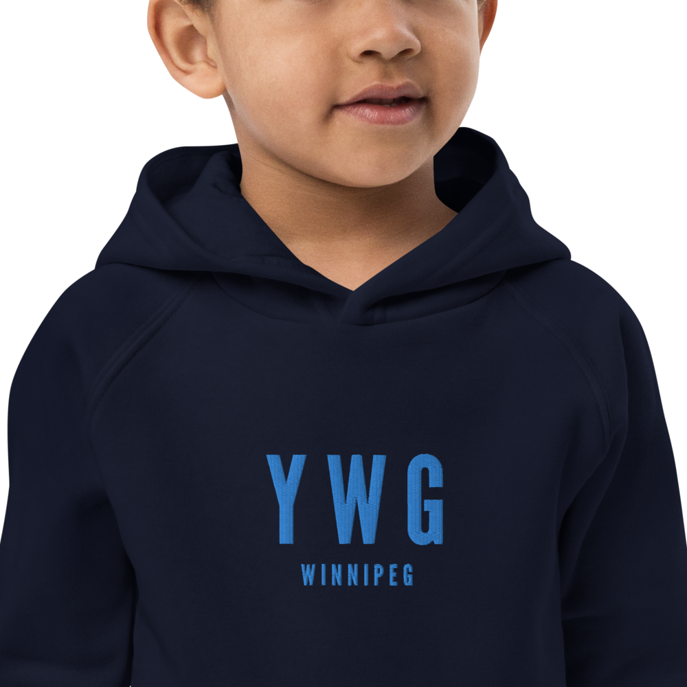 Kid's Sustainable Hoodie - Aqua Blue • YWG Winnipeg • YHM Designs - Image 02