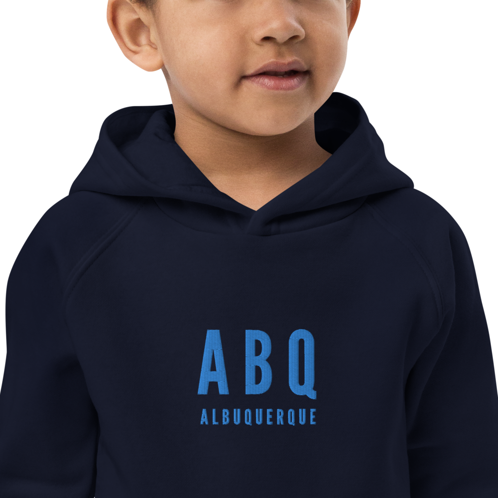 Kid's Sustainable Hoodie - Aqua Blue • ABQ Albuquerque • YHM Designs - Image 02