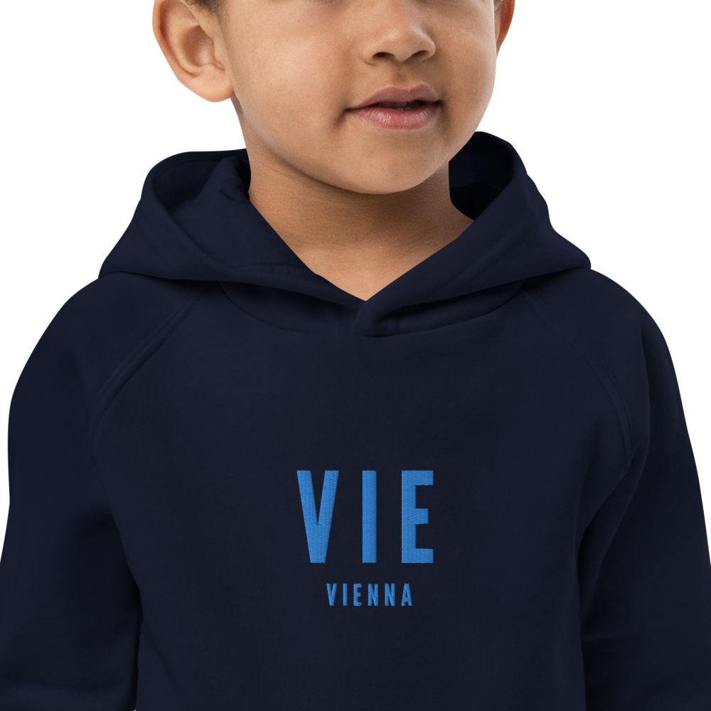 Kid's Sustainable Hoodie - Aqua Blue • VIE Vienna • YHM Designs - Image 06