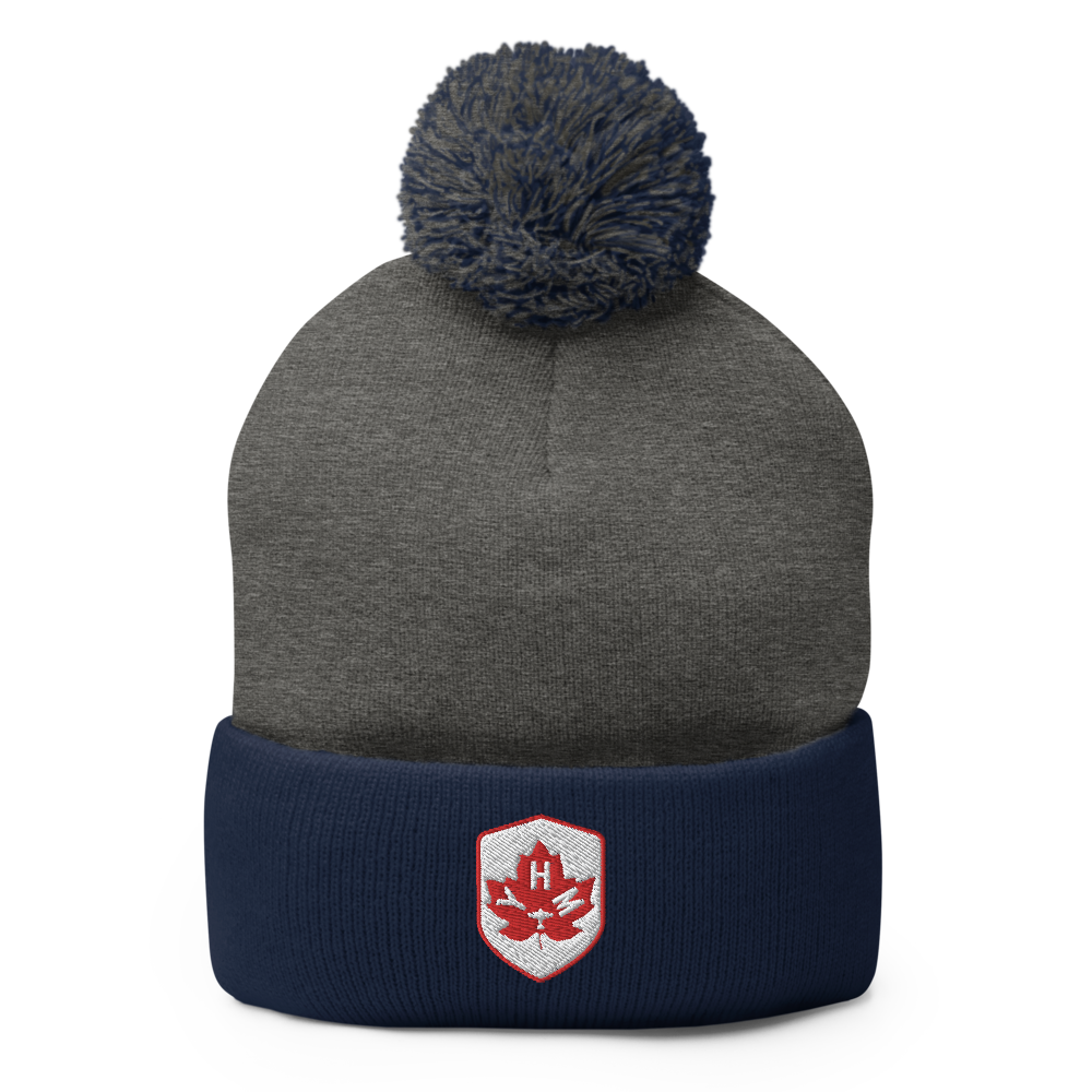 Maple Leaf Pom-Pom Beanie - Red/White • YHM Hamilton • YHM Designs - Image 09
