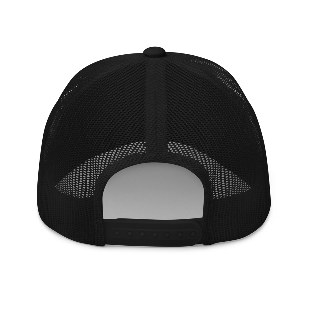 Roundel Trucker Hat - Black & White • AMS Amsterdam • YHM Designs - Image 05