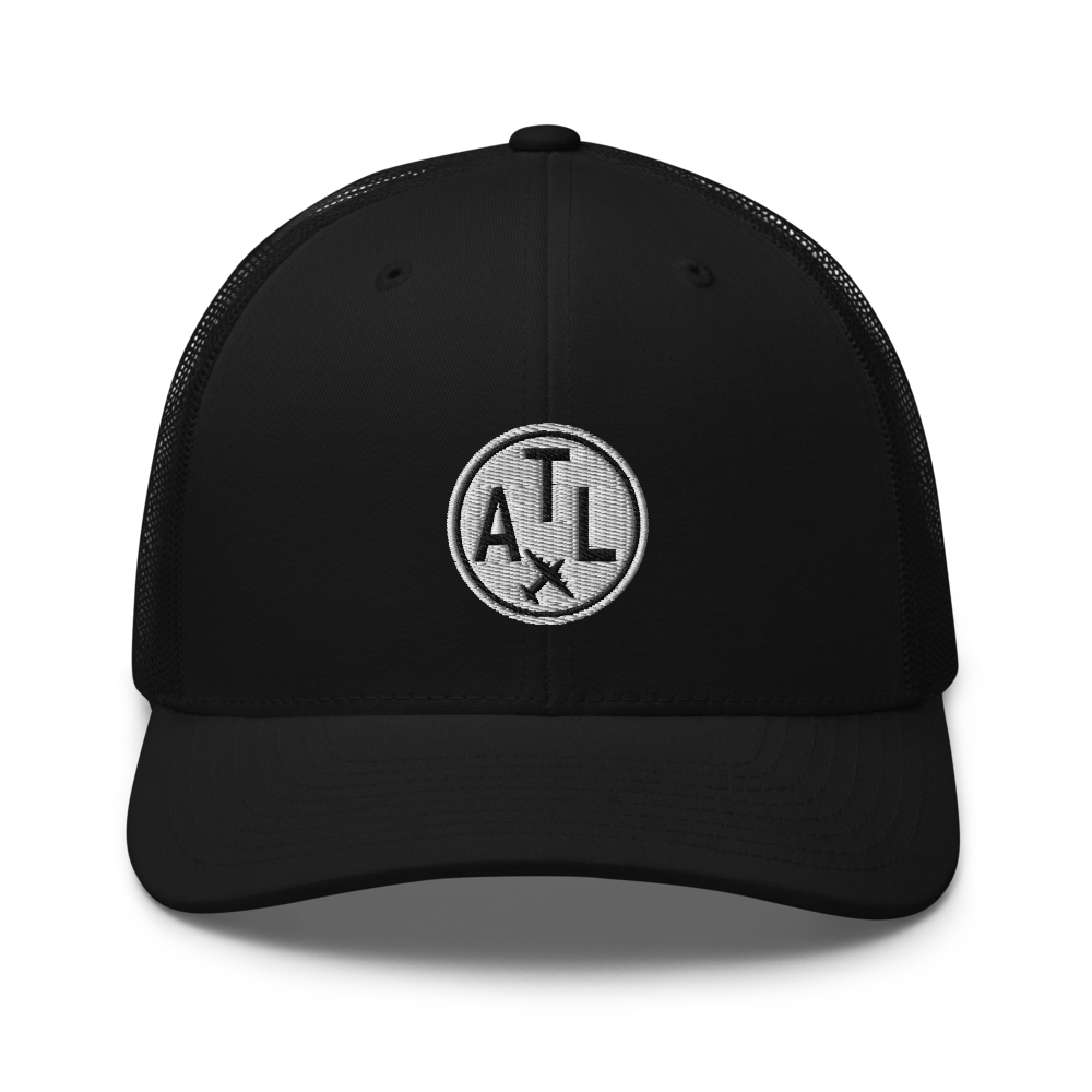 Roundel Trucker Hat - Black & White • ATL Atlanta • YHM Designs - Image 06