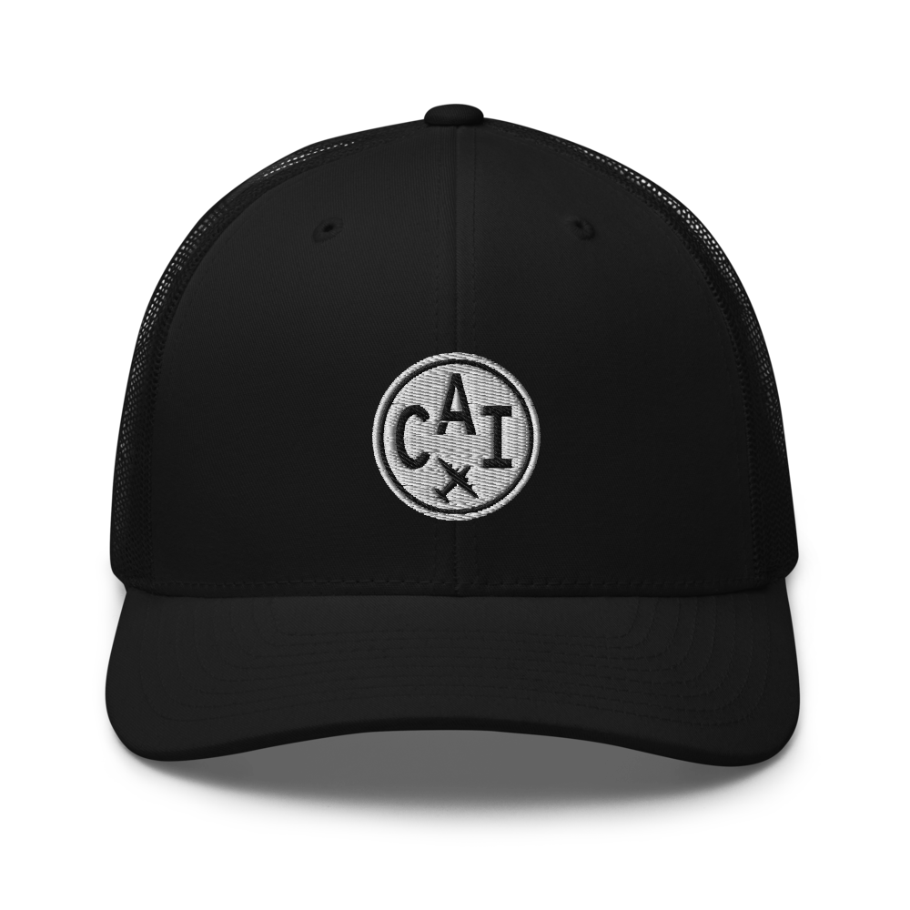 Roundel Trucker Hat - Black & White • CAI Cairo • YHM Designs - Image 04