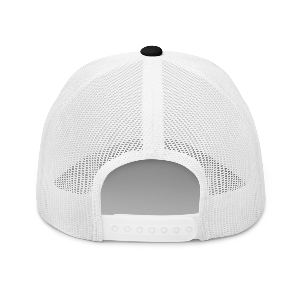 Roundel Trucker Hat - Black & White • AUS Austin • YHM Designs - Image 05