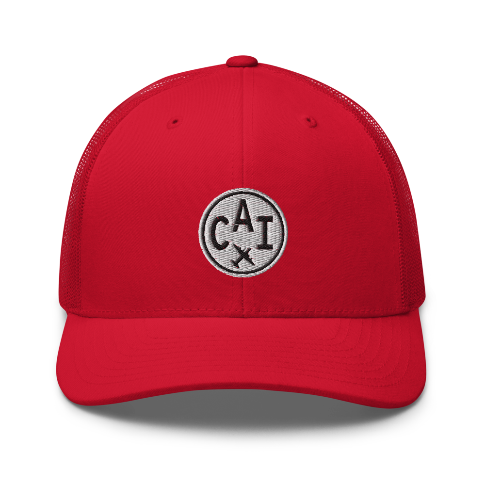 Roundel Trucker Hat - Black & White • CAI Cairo • YHM Designs - Image 09