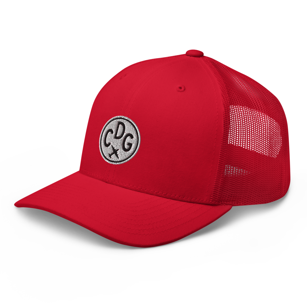 Roundel Trucker Hat - Black & White • CDG Paris • YHM Designs - Image 11