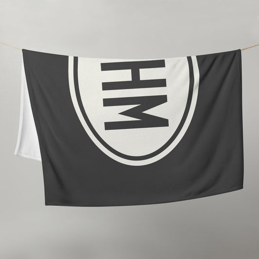 Unique Travel Gift Throw Blanket - White Oval • GLA Glasgow • YHM Designs - Image 02