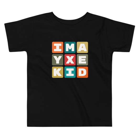 YXE Saskatoon Toddler T-Shirt • Colourful Blocks Design • YHM Designs - Image 02