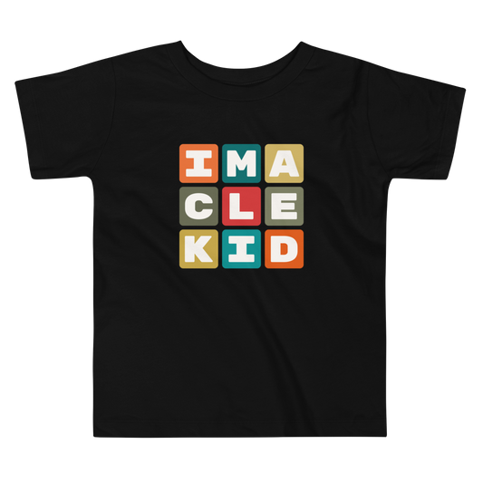 CLE Cleveland Toddler T-Shirt • Colourful Blocks Design • YHM Designs - Image 02