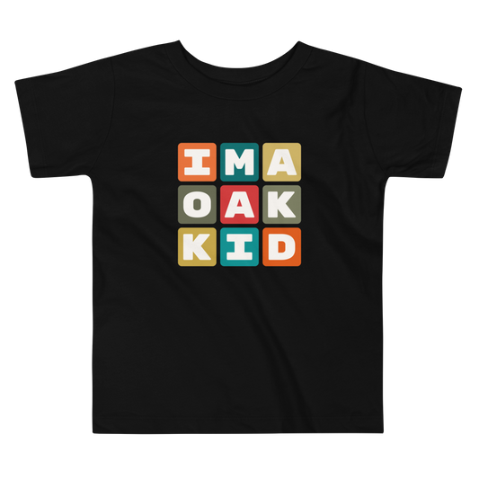OAK Oakland Toddler T-Shirt • Colourful Blocks Design • YHM Designs - Image 02
