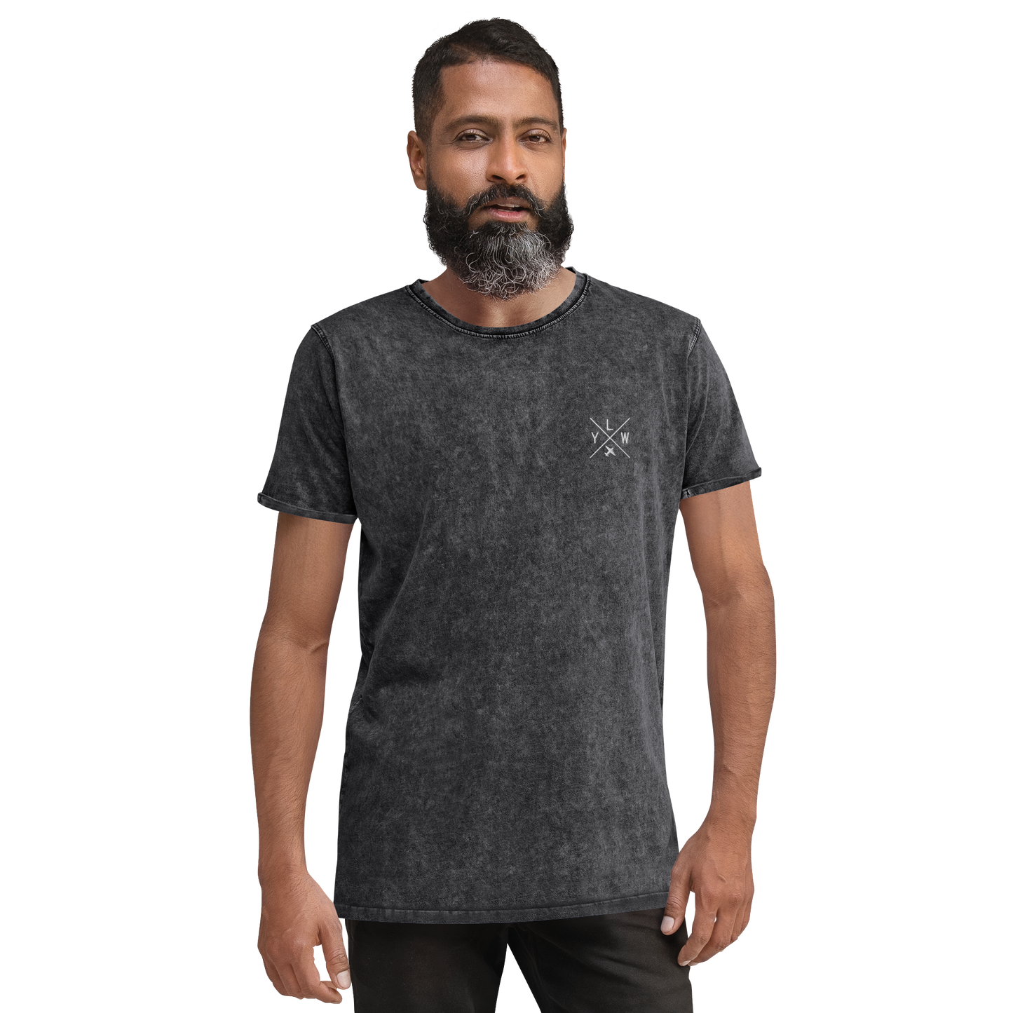 Crossed-X Denim T-Shirt • YLW Kelowna • YHM Designs - Image 05