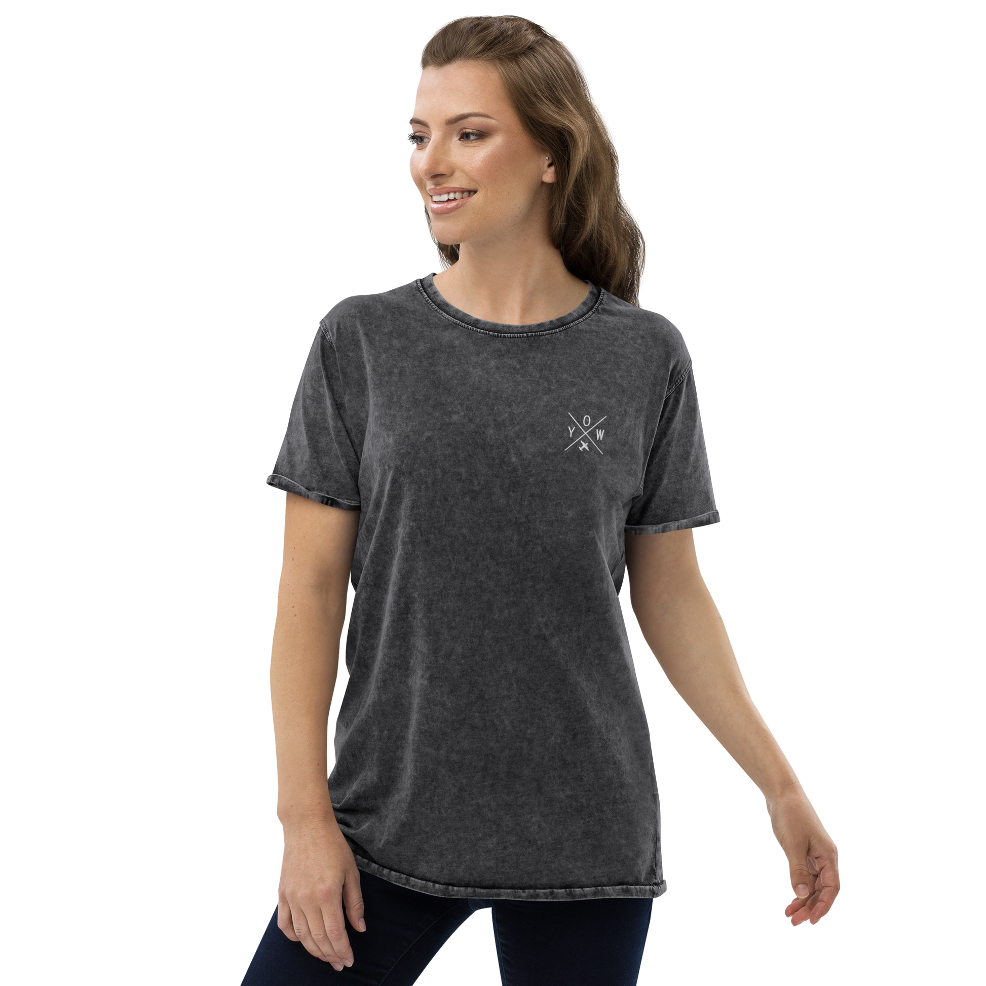 Crossed-X Denim T-Shirt • YOW Ottawa • YHM Designs - Image 04