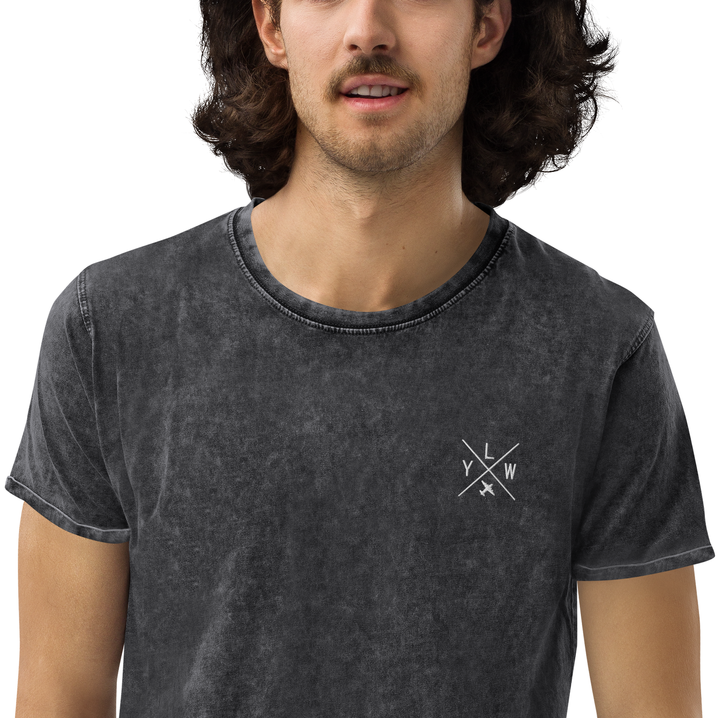 Crossed-X Denim T-Shirt • YLW Kelowna • YHM Designs - Image 07
