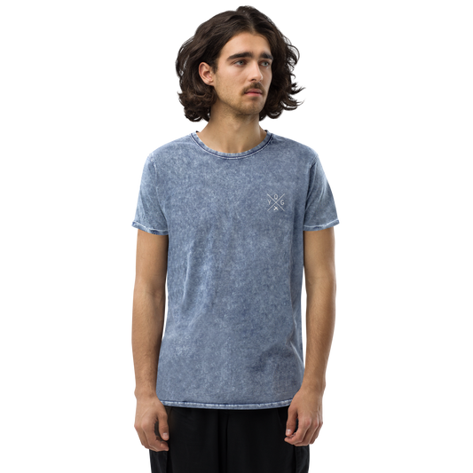 Crossed-X Denim T-Shirt • YQG Windsor • YHM Designs - Image 01