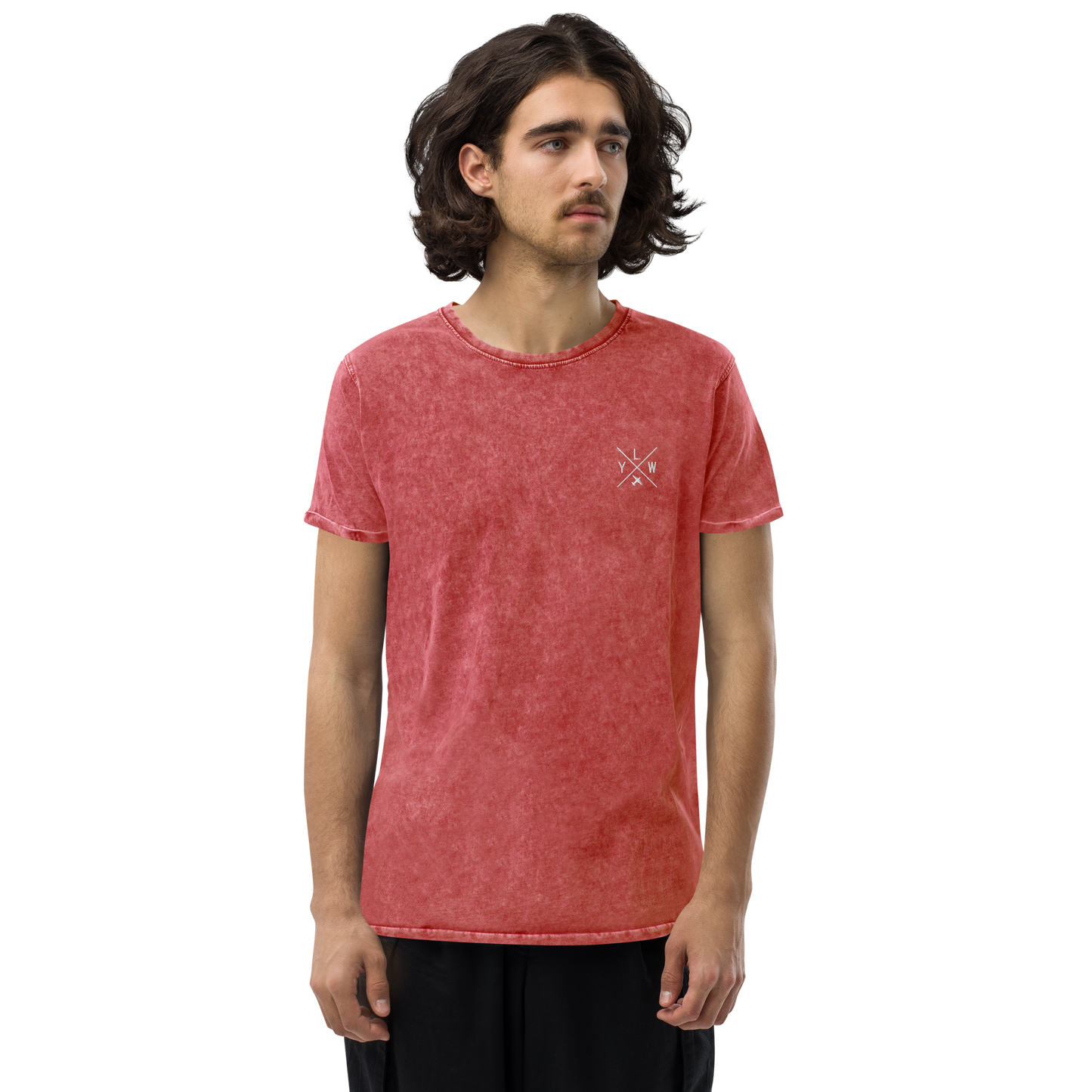 Crossed-X Denim T-Shirt • YLW Kelowna • YHM Designs - Image 08