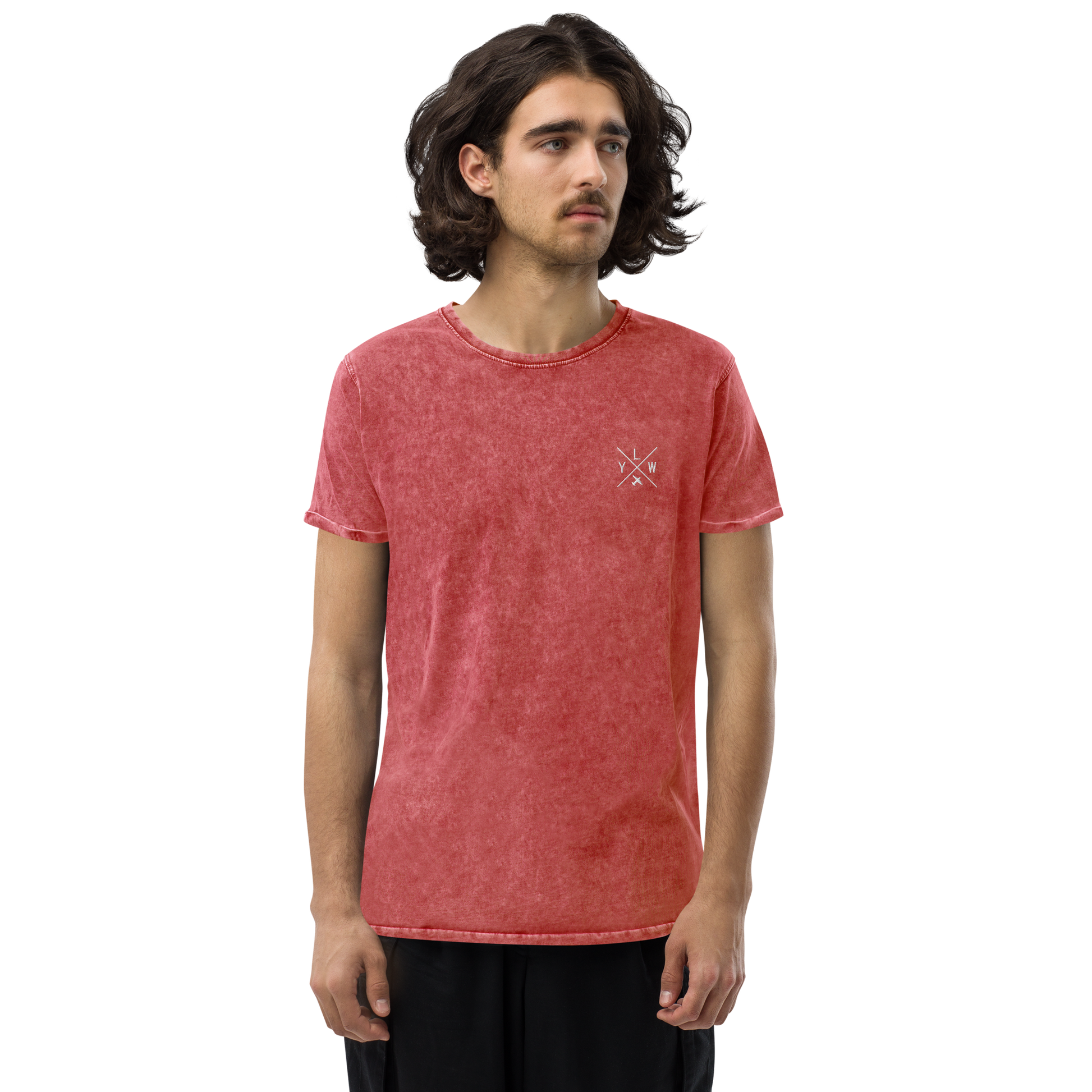 Crossed-X Denim T-Shirt • YLW Kelowna • YHM Designs - Image 08
