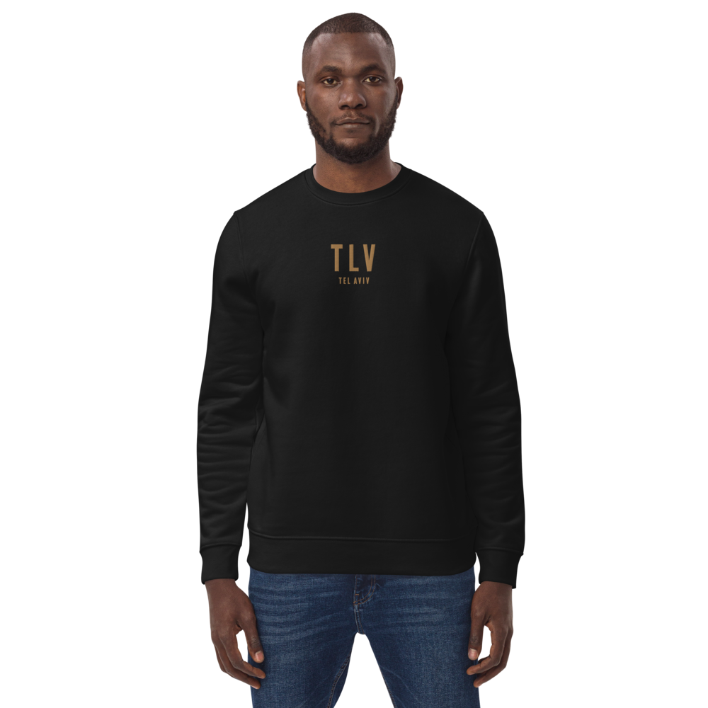 YHM Designs - TLV Tel Aviv Sustainable Eco Sweatshirt - Embroidered with City Name and Airport Code - Image 07
