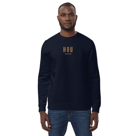 Sustainable Sweatshirt - Old Gold • HOU Houston • YHM Designs - Image 01
