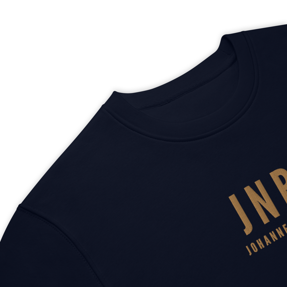 YHM Designs - JNB Johannesburg Sustainable Eco Sweatshirt - Embroidered with City Name and Airport Code - Image 04