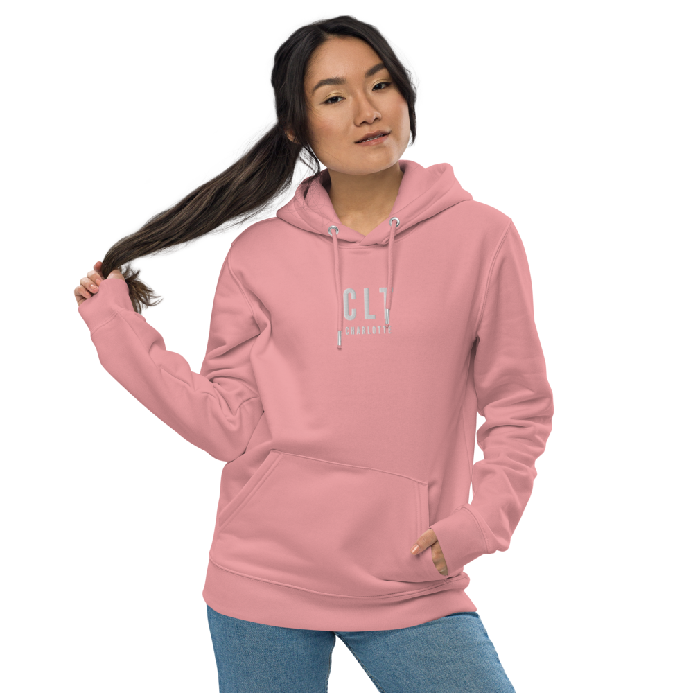 Sustainable Hoodie - White • CLT Charlotte • YHM Designs - Image 01