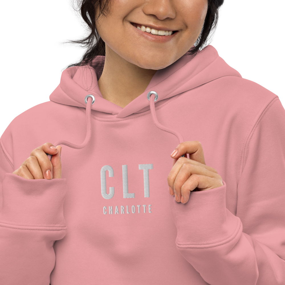 Sustainable Hoodie - White • CLT Charlotte • YHM Designs - Image 02